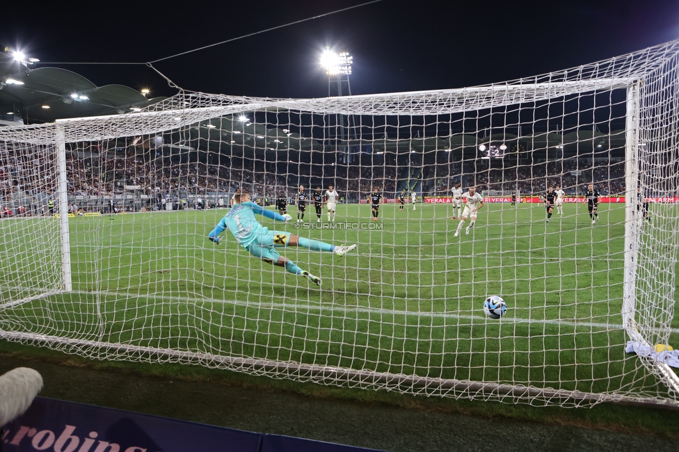 Sturm - PSV
UEFA Champions League Qualifikation 3. Runde, SK Sturm Graz - PSV Eindhoven, Stadion Liebenau Graz, 15.08.2023. 

Foto zeigt Kjell Scherpen (Sturm)
