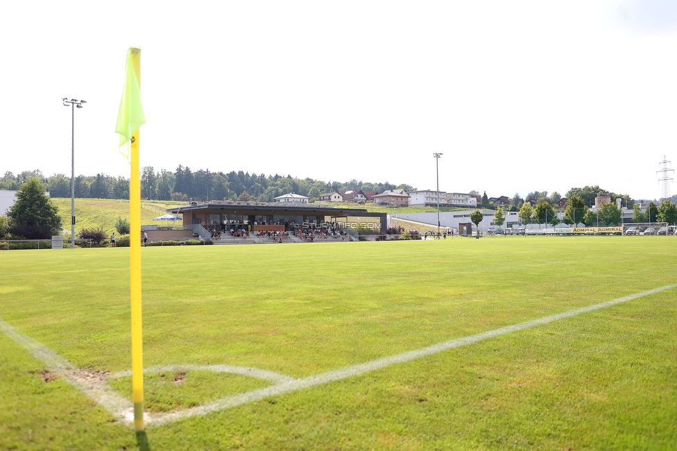 SVK Wildcats - Sturm Graz Damen
SPORTLAND Niederoesterreich Frauen Cup, SVK Wildcats - SK Sturm Graz, TRIOTRONIK Stadion Krottendorf, 19.08.2023. 

Foto zeigt das Stadion
