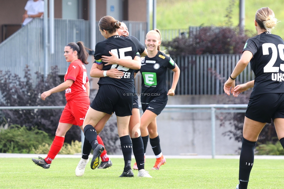 SVK Wildcats - Sturm Graz Damen
SPORTLAND Niederoesterreich Frauen Cup, SVK Wildcats - SK Sturm Graz, TRIOTRONIK Stadion Krottendorf, 19.08.2023. 

Foto zeigt Sophie Maierhofer (Sturm Damen)
