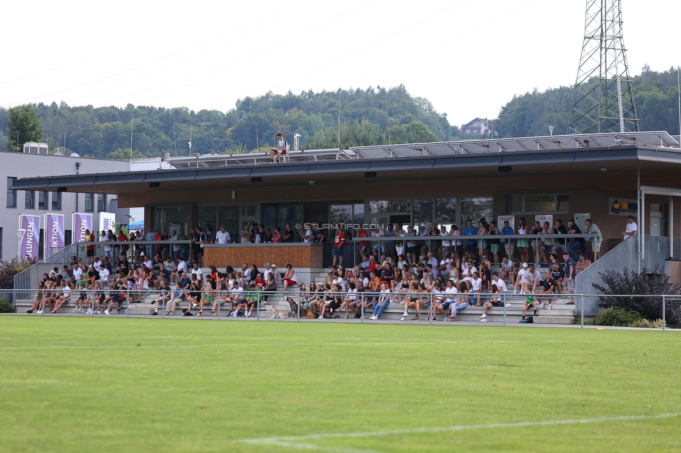 SVK Wildcats - Sturm Graz Damen
SPORTLAND Niederoesterreich Frauen Cup, SVK Wildcats - SK Sturm Graz, TRIOTRONIK Stadion Krottendorf, 19.08.2023. 

Foto zeigt das Stadion
