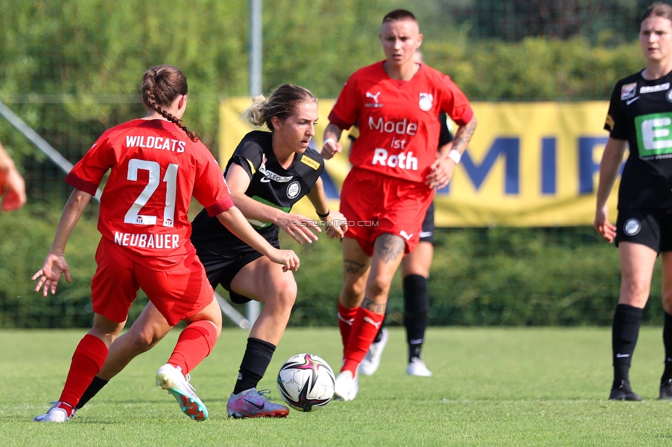 SVK Wildcats - Sturm Graz Damen
SPORTLAND Niederoesterreich Frauen Cup, SVK Wildcats - SK Sturm Graz, TRIOTRONIK Stadion Krottendorf, 19.08.2023. 

Foto zeigt Modesta Uka (Sturm Damen)
