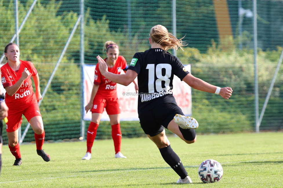 SVK Wildcats - Sturm Graz Damen
SPORTLAND Niederoesterreich Frauen Cup, SVK Wildcats - SK Sturm Graz, TRIOTRONIK Stadion Krottendorf, 19.08.2023. 

Foto zeigt Anna Wirnsberger (Sturm Damen)
