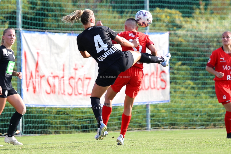 SVK Wildcats - Sturm Graz Damen
SPORTLAND Niederoesterreich Frauen Cup, SVK Wildcats - SK Sturm Graz, TRIOTRONIK Stadion Krottendorf, 19.08.2023. 

Foto zeigt Laura Lillholm-Petersen (Sturm Damen)
