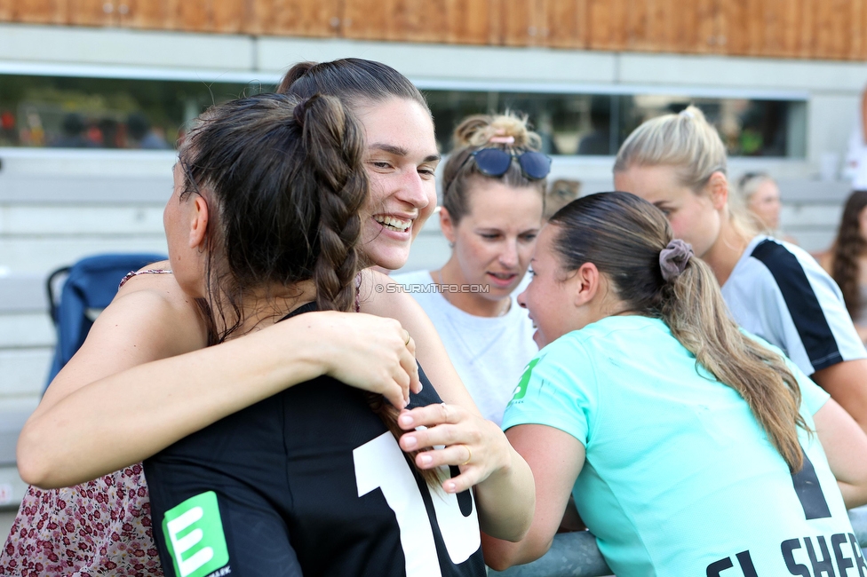 SVK Wildcats - Sturm Graz Damen
SPORTLAND Niederoesterreich Frauen Cup, SVK Wildcats - SK Sturm Graz, TRIOTRONIK Stadion Krottendorf, 19.08.2023. 

Foto zeigt Andrea Glibo (Sturm Damen) und Anna Malle
