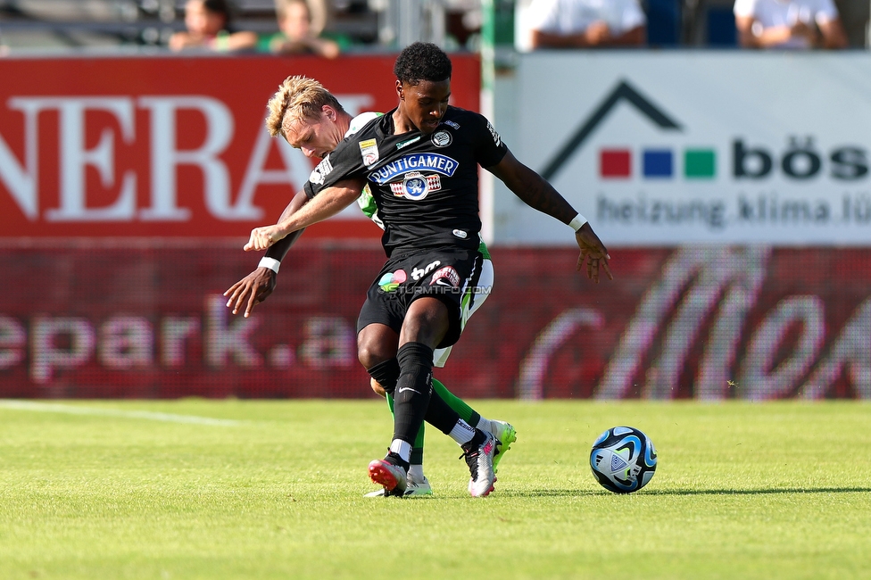 Austria Lustenau - Sturm Graz
Oesterreichische Fussball Bundesliga, 3. Runde, SC Austria Lustenau - SK Sturm Graz, Reichshofstadion Lustenau, 19.08.2023. 

Foto zeigt Bryan Silva Teixeira Jr. (Sturm)
