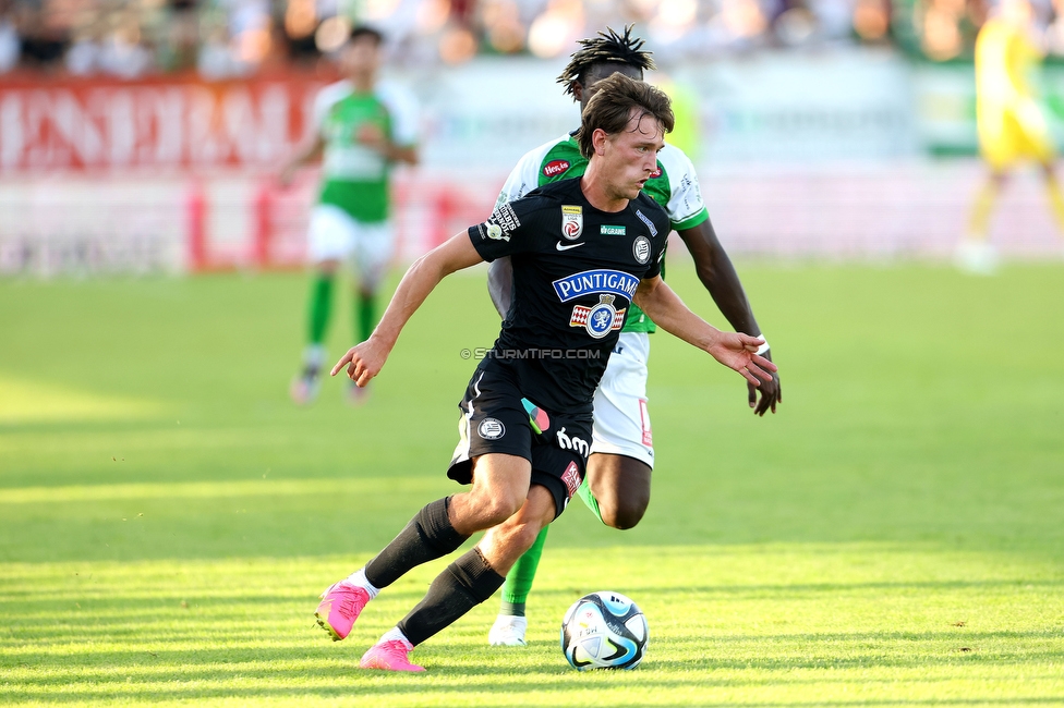 Austria Lustenau - Sturm Graz
Oesterreichische Fussball Bundesliga, 3. Runde, SC Austria Lustenau - SK Sturm Graz, Reichshofstadion Lustenau, 19.08.2023. 

Foto zeigt William Boeving (Sturm)
