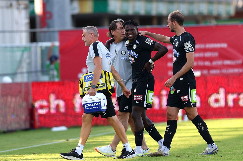 Austria Lustenau - Sturm Graz
Oesterreichische Fussball Bundesliga, 3. Runde, SC Austria Lustenau - SK Sturm Graz, Reichshofstadion Lustenau, 19.08.2023. 

Foto zeigt Seedy Jatta (Sturm)
