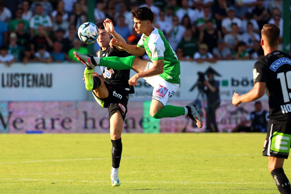 Austria Lustenau - Sturm Graz
Oesterreichische Fussball Bundesliga, 3. Runde, SC Austria Lustenau - SK Sturm Graz, Reichshofstadion Lustenau, 19.08.2023. 

Foto zeigt Szymon Wloddarczyk (Sturm)
