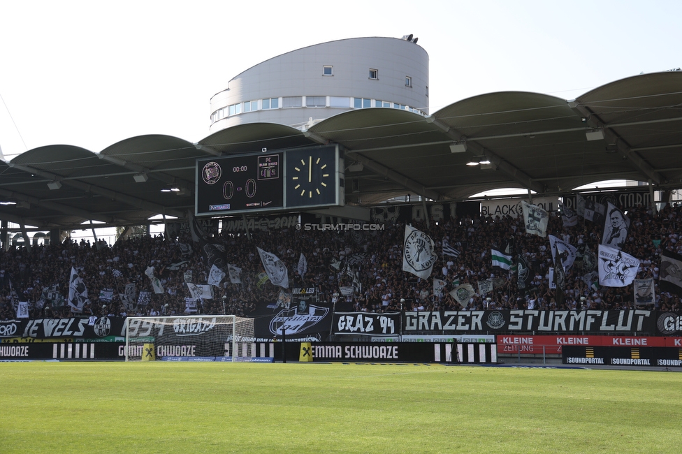 Sturm Graz - BW Linz
Oesterreichische Fussball Bundesliga, 4. Runde, SK Sturm Graz - FC Blau Weiss Linz, Stadion Liebenau Graz, 26.08.2023. 

Foto zeigt Fans von Sturm
