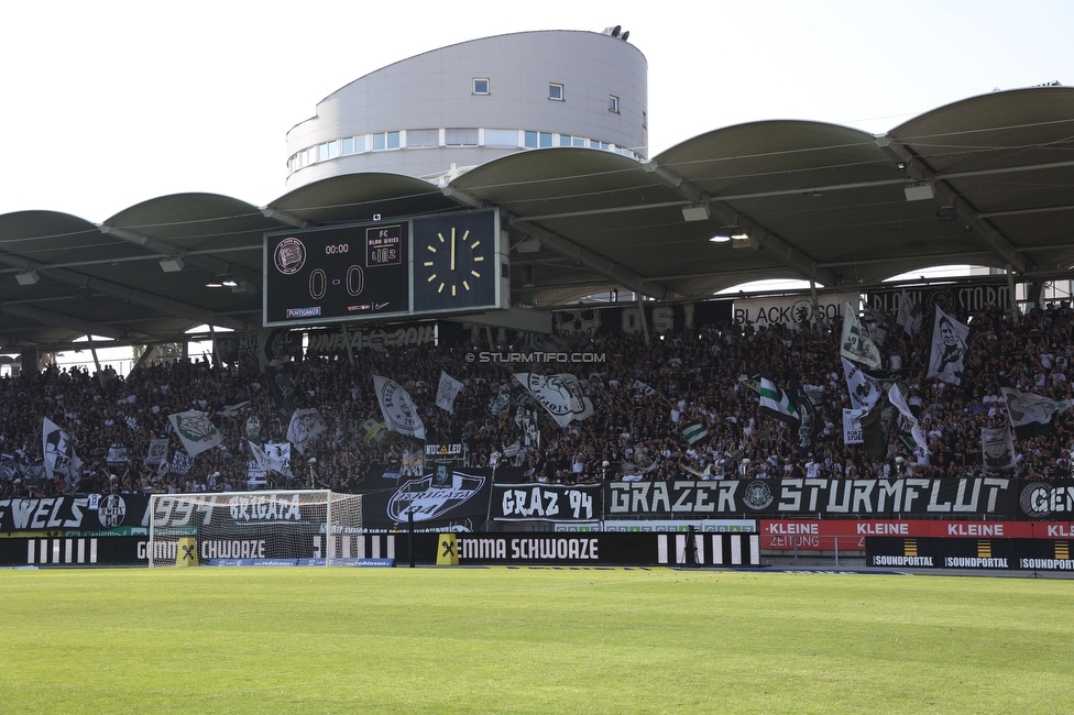 Sturm Graz - BW Linz
Oesterreichische Fussball Bundesliga, 4. Runde, SK Sturm Graz - FC Blau Weiss Linz, Stadion Liebenau Graz, 26.08.2023. 

Foto zeigt Fans von Sturm
