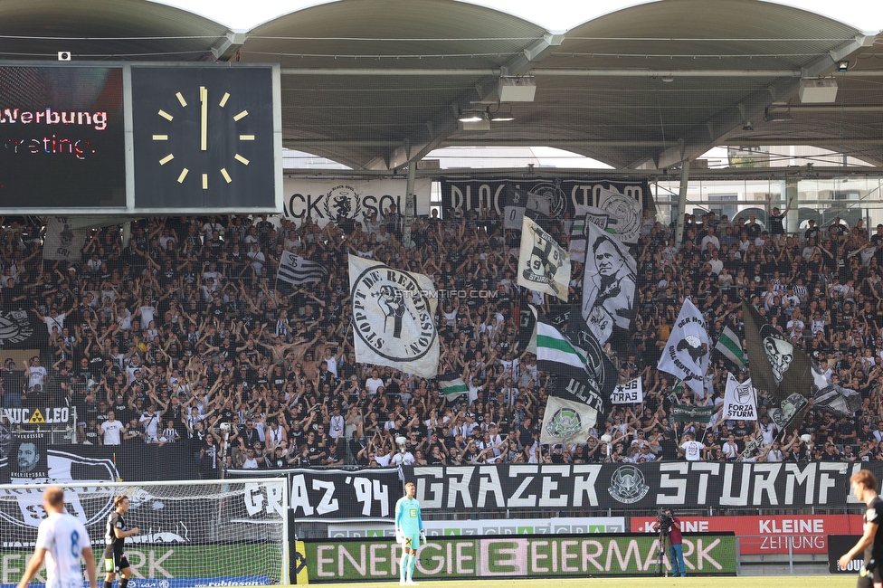 Sturm Graz - BW Linz
Oesterreichische Fussball Bundesliga, 4. Runde, SK Sturm Graz - FC Blau Weiss Linz, Stadion Liebenau Graz, 26.08.2023. 

Foto zeigt Fans von Sturm
