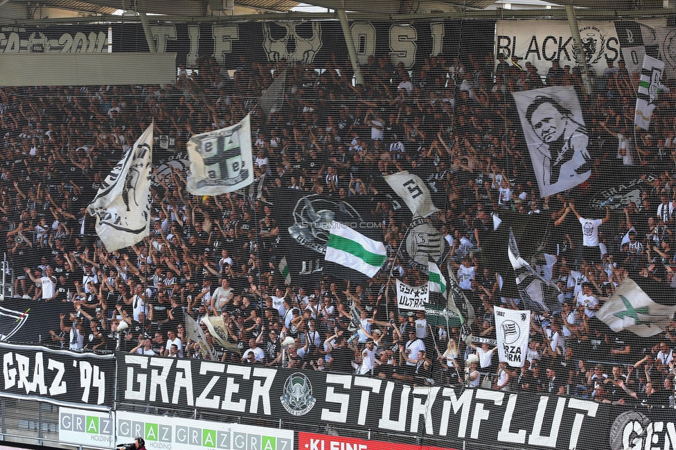 Sturm Graz - BW Linz
Oesterreichische Fussball Bundesliga, 5. Runde, SK Sturm Graz - Blau-Weiss Linz, Stadion Liebenau Graz, 26.08.2023. 

Foto zeigt Fans von Sturm
Schlüsselwörter: sturmflut