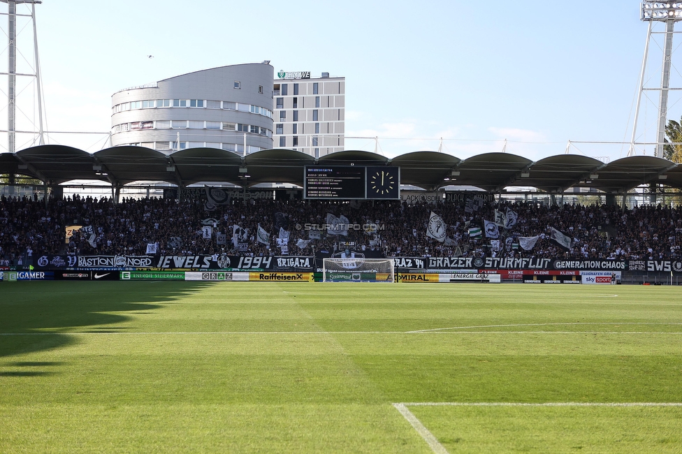 Sturm Graz - BW Linz
Oesterreichische Fussball Bundesliga, 5. Runde, SK Sturm Graz - Blau-Weiss Linz, Stadion Liebenau Graz, 26.08.2023. 

Foto zeigt Fans von Sturm
