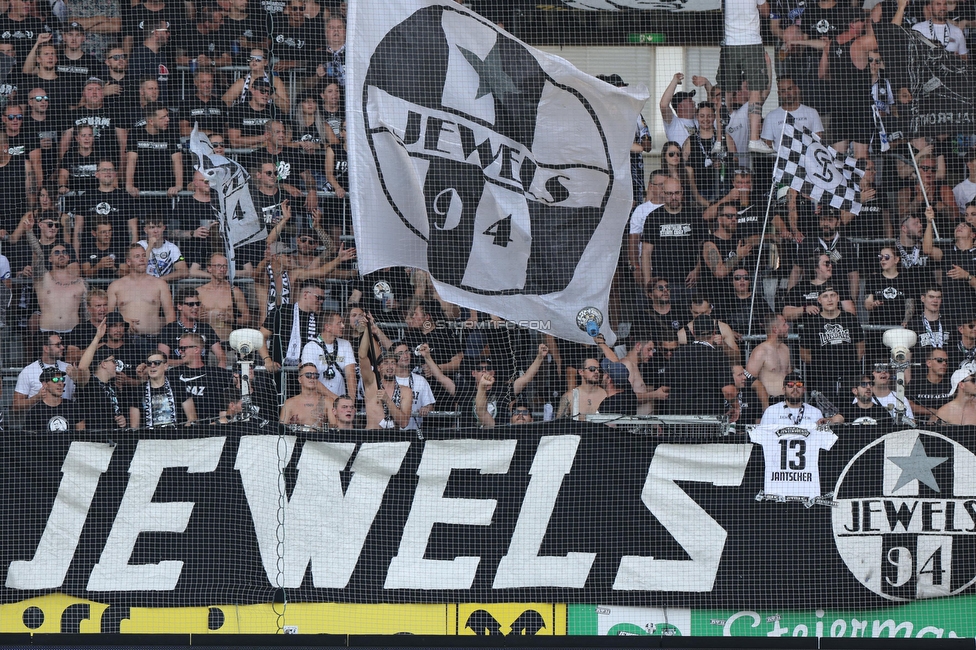 Sturm Graz - BW Linz
Oesterreichische Fussball Bundesliga, 4. Runde, SK Sturm Graz - FC Blau Weiss Linz, Stadion Liebenau Graz, 26.08.2023. 

Foto zeigt Fans von Sturm
Schlüsselwörter: jewels