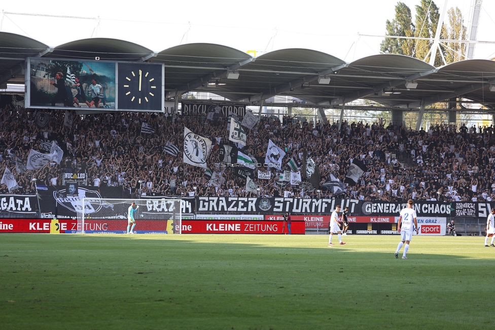 Sturm Graz - BW Linz
Oesterreichische Fussball Bundesliga, 5. Runde, SK Sturm Graz - Blau-Weiss Linz, Stadion Liebenau Graz, 26.08.2023. 

Foto zeigt Fans von Sturm
