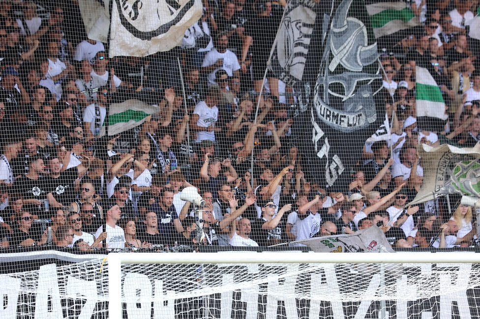 Sturm Graz - BW Linz
Oesterreichische Fussball Bundesliga, 5. Runde, SK Sturm Graz - Blau-Weiss Linz, Stadion Liebenau Graz, 26.08.2023. 

Foto zeigt Fans von Sturm
