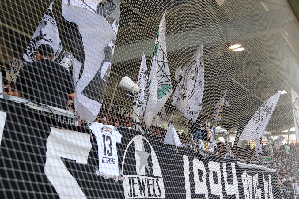 Sturm Graz - BW Linz
Oesterreichische Fussball Bundesliga, 5. Runde, SK Sturm Graz - Blau-Weiss Linz, Stadion Liebenau Graz, 26.08.2023. 

Foto zeigt Fans von Sturm
