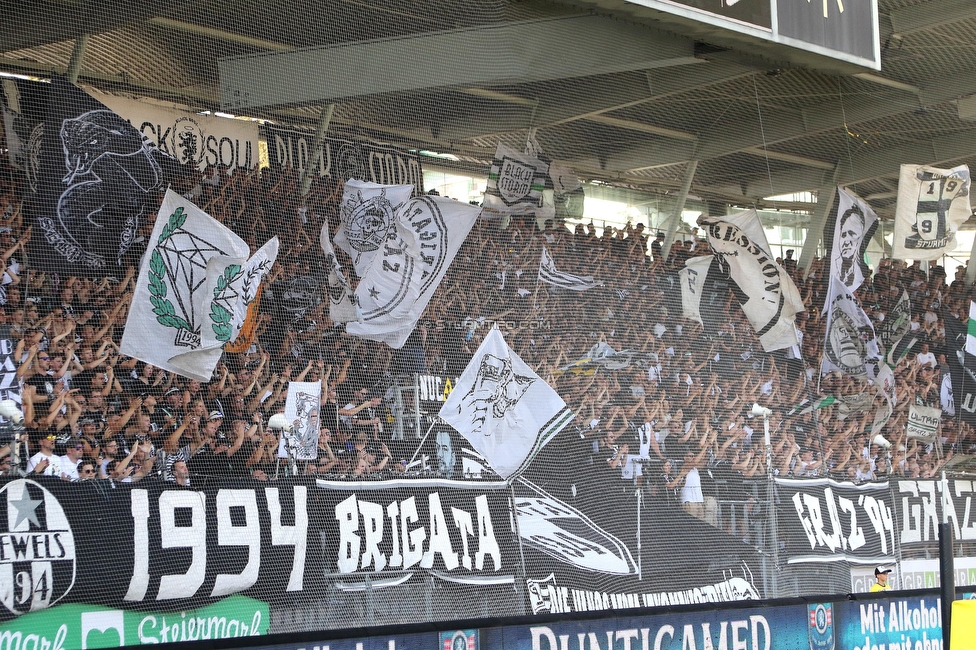 Sturm Graz - BW Linz
Oesterreichische Fussball Bundesliga, 5. Runde, SK Sturm Graz - Blau-Weiss Linz, Stadion Liebenau Graz, 26.08.2023. 

Foto zeigt Fans von Sturm
