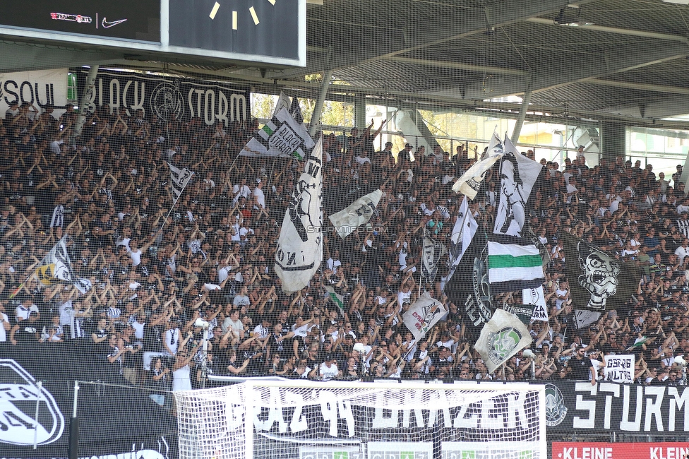 Sturm Graz - BW Linz
Oesterreichische Fussball Bundesliga, 5. Runde, SK Sturm Graz - Blau-Weiss Linz, Stadion Liebenau Graz, 26.08.2023. 

Foto zeigt Fans von Sturm
