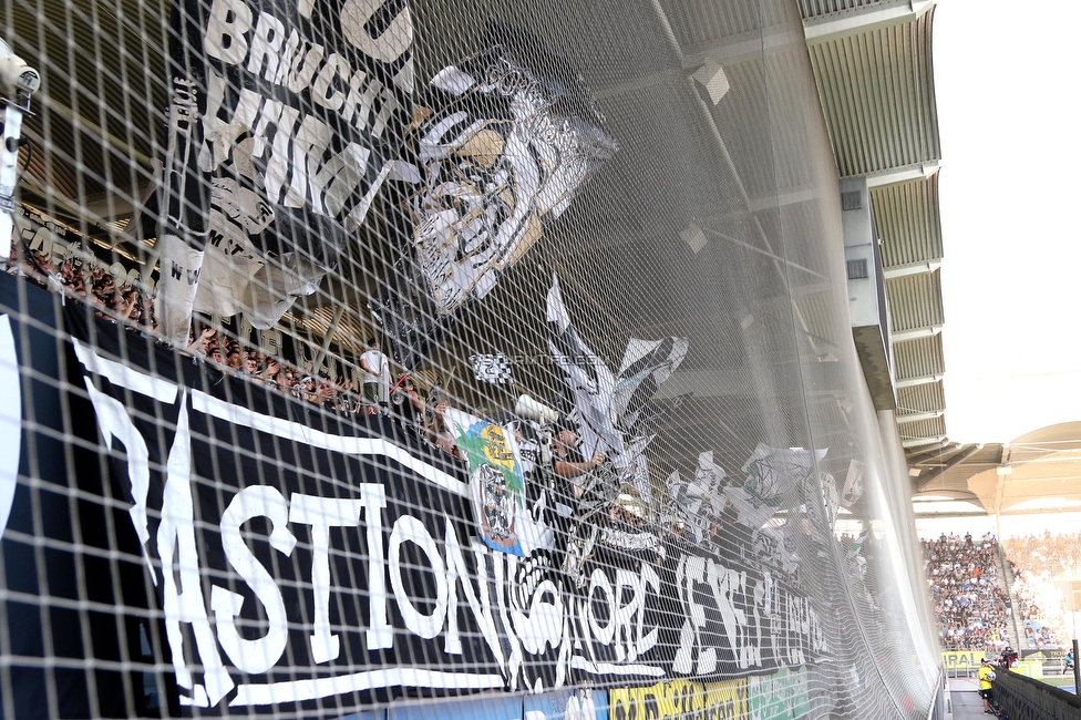 Sturm Graz - BW Linz
Oesterreichische Fussball Bundesliga, 5. Runde, SK Sturm Graz - Blau-Weiss Linz, Stadion Liebenau Graz, 26.08.2023. 

Foto zeigt Fans von Sturm
