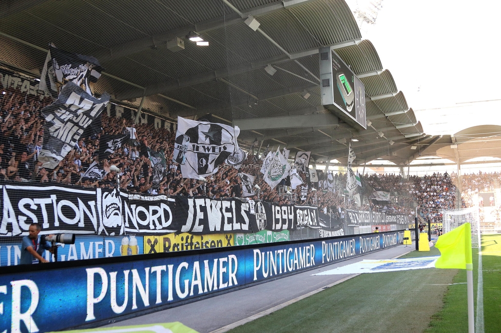 Sturm Graz - BW Linz
Oesterreichische Fussball Bundesliga, 5. Runde, SK Sturm Graz - Blau-Weiss Linz, Stadion Liebenau Graz, 26.08.2023. 

Foto zeigt Fans von Sturm
