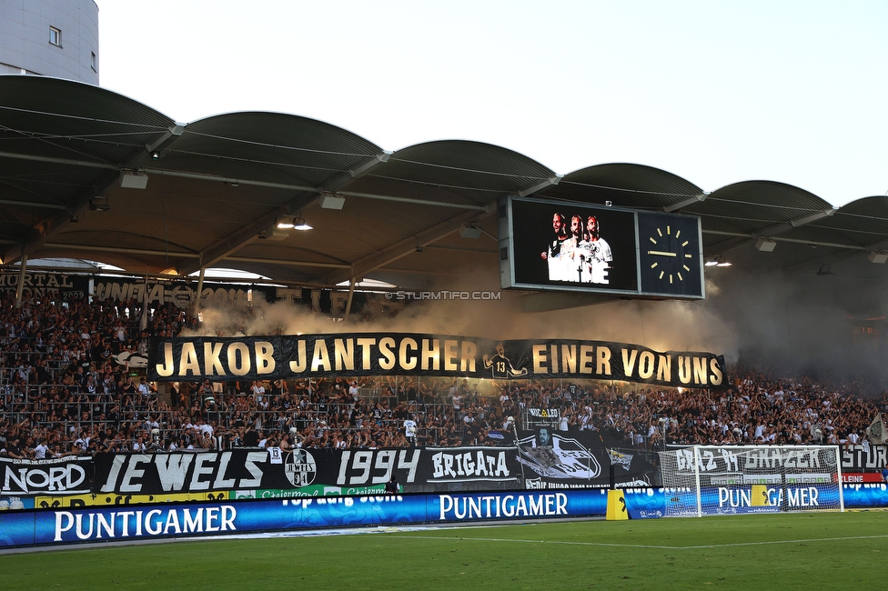 Sturm Graz - BW Linz
Oesterreichische Fussball Bundesliga, 4. Runde, SK Sturm Graz - FC Blau Weiss Linz, Stadion Liebenau Graz, 26.08.2023. 

Foto zeigt Fans von Sturm
