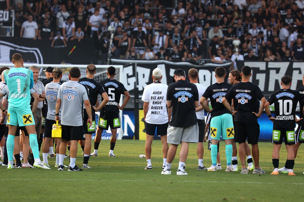 Sturm Graz - BW Linz
Oesterreichische Fussball Bundesliga, 5. Runde, SK Sturm Graz - Blau-Weiss Linz, Stadion Liebenau Graz, 26.08.2023. 

Foto zeigt Fans von Sturm
