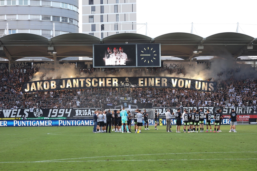 Sturm Graz - BW Linz
Oesterreichische Fussball Bundesliga, 5. Runde, SK Sturm Graz - Blau-Weiss Linz, Stadion Liebenau Graz, 26.08.2023. 

Foto zeigt Fans von Sturm
