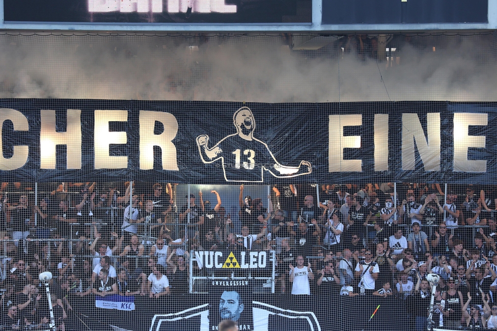 Sturm Graz - BW Linz
Oesterreichische Fussball Bundesliga, 5. Runde, SK Sturm Graz - Blau-Weiss Linz, Stadion Liebenau Graz, 26.08.2023. 

Foto zeigt Fans von Sturm
