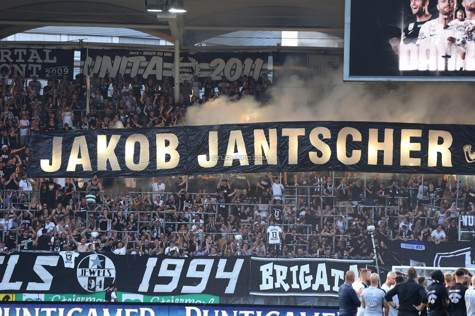 Sturm Graz - BW Linz
Oesterreichische Fussball Bundesliga, 5. Runde, SK Sturm Graz - Blau-Weiss Linz, Stadion Liebenau Graz, 26.08.2023. 

Foto zeigt Fans von Sturm
