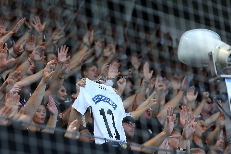 Sturm Graz - BW Linz
Oesterreichische Fussball Bundesliga, 5. Runde, SK Sturm Graz - Blau-Weiss Linz, Stadion Liebenau Graz, 26.08.2023. 

Foto zeigt Fans von Sturm
