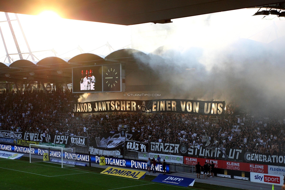 Sturm Graz - BW Linz
Oesterreichische Fussball Bundesliga, 5. Runde, SK Sturm Graz - Blau-Weiss Linz, Stadion Liebenau Graz, 26.08.2023. 

Foto zeigt Fans von Sturm
