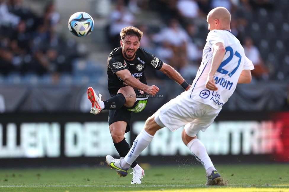 Sturm Graz - BW Linz
Oesterreichische Fussball Bundesliga, 4. Runde, SK Sturm Graz - FC Blau Weiss Linz, Stadion Liebenau Graz, 26.08.2023. 

Foto zeigt Otar Kiteishvili (Sturm)
