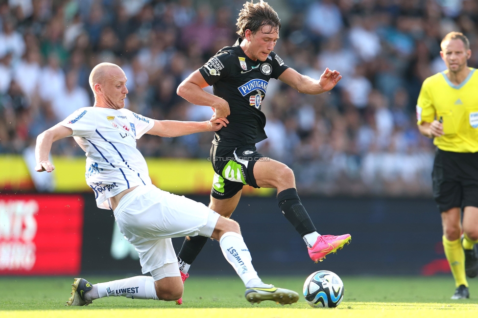 Sturm Graz - BW Linz
Oesterreichische Fussball Bundesliga, 4. Runde, SK Sturm Graz - FC Blau Weiss Linz, Stadion Liebenau Graz, 26.08.2023. 

Foto zeigt William Boeving (Sturm)
