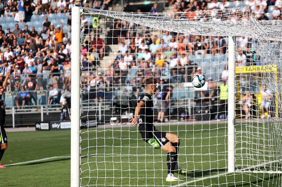 Sturm Graz - BW Linz
Oesterreichische Fussball Bundesliga, 5. Runde, SK Sturm Graz - Blau-Weiss Linz, Stadion Liebenau Graz, 26.08.2023. 

Foto zeigt Szymon Wlodarczyk (Sturm)
