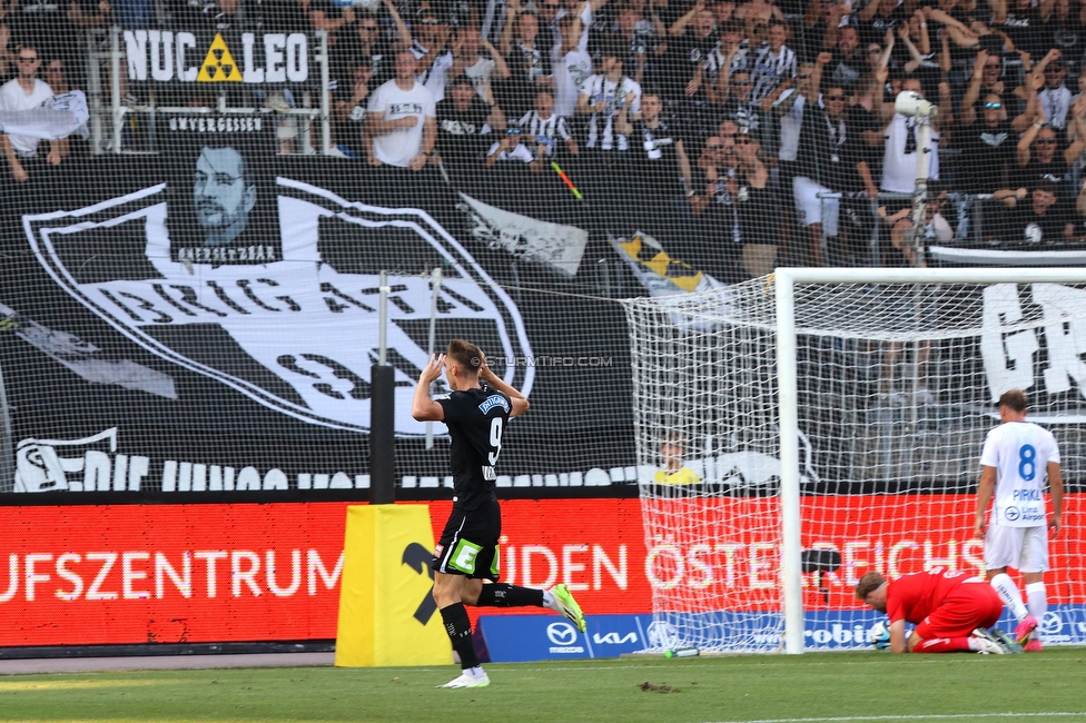 Sturm Graz - BW Linz
Oesterreichische Fussball Bundesliga, 5. Runde, SK Sturm Graz - Blau-Weiss Linz, Stadion Liebenau Graz, 26.08.2023. 

Foto zeigt Szymon Wlodarczyk (Sturm)
