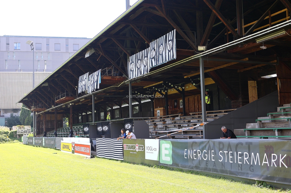 Sturm Damen - SPG FC Lustenau FC Dornbirn Ladies
OEFB Frauen Bundesliga, 1. Runde, SK Sturm Graz Damen - SPG FC Lustenau FC Dornbirn Ladies, Gruabn Graz, 26.08.2023. 

Foto zeigt die Gruabn
