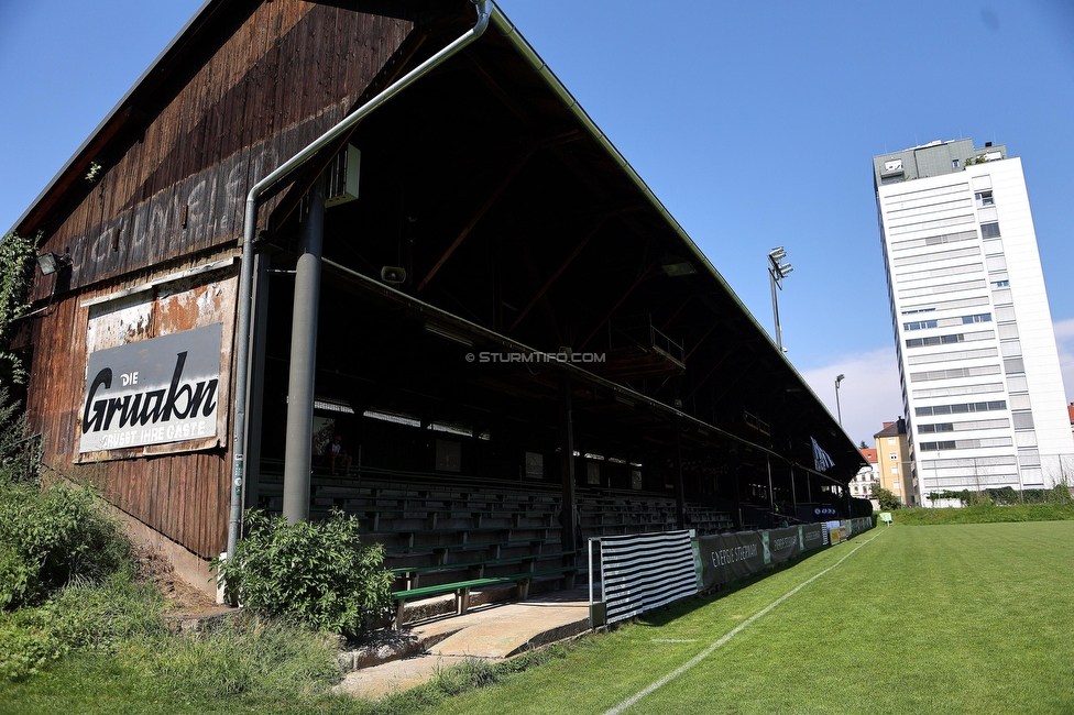 Sturm Damen - SPG FC Lustenau FC Dornbirn Ladies
OEFB Frauen Bundesliga, 1. Runde, SK Sturm Graz Damen - SPG FC Lustenau FC Dornbirn Ladies, Gruabn Graz, 26.08.2023. 

Foto zeigt die Gruabn
