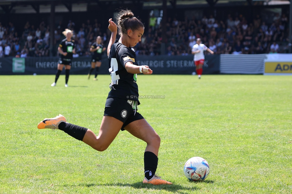 Sturm Damen - SPG FC Lustenau FC Dornbirn Ladies
OEFB Frauen Bundesliga, 1. Runde, SK Sturm Graz Damen - SPG FC Lustenau FC Dornbirn Ladies, Gruabn Graz, 26.08.2023. 

Foto zeigt Jasmin Reichmann (Sturm Damen)
