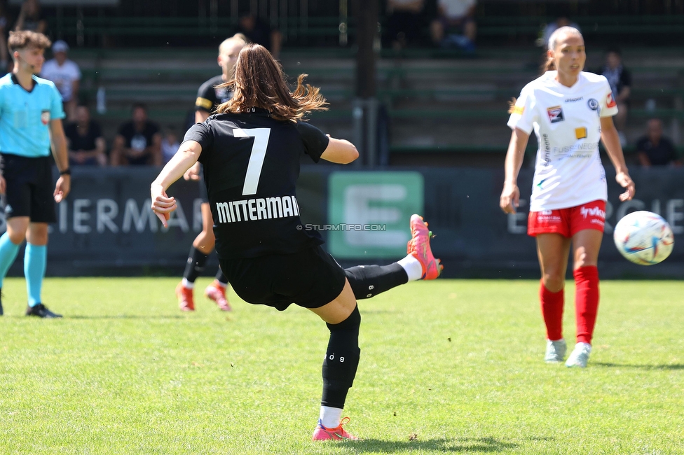 Sturm Damen - SPG FC Lustenau FC Dornbirn Ladies
OEFB Frauen Bundesliga, 1. Runde, SK Sturm Graz Damen - SPG FC Lustenau FC Dornbirn Ladies, Gruabn Graz, 26.08.2023. 

Foto zeigt Linda Mittermair (Sturm Damen)
