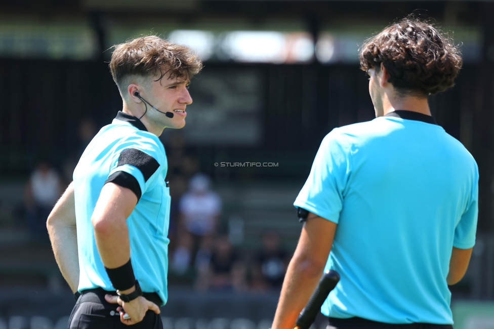 Sturm Damen - SPG FC Lustenau FC Dornbirn Ladies
OEFB Frauen Bundesliga, 1. Runde, SK Sturm Graz Damen - SPG FC Lustenau FC Dornbirn Ladies, Gruabn Graz, 26.08.2023. 

Foto zeigt das Schiedsrichterteam
