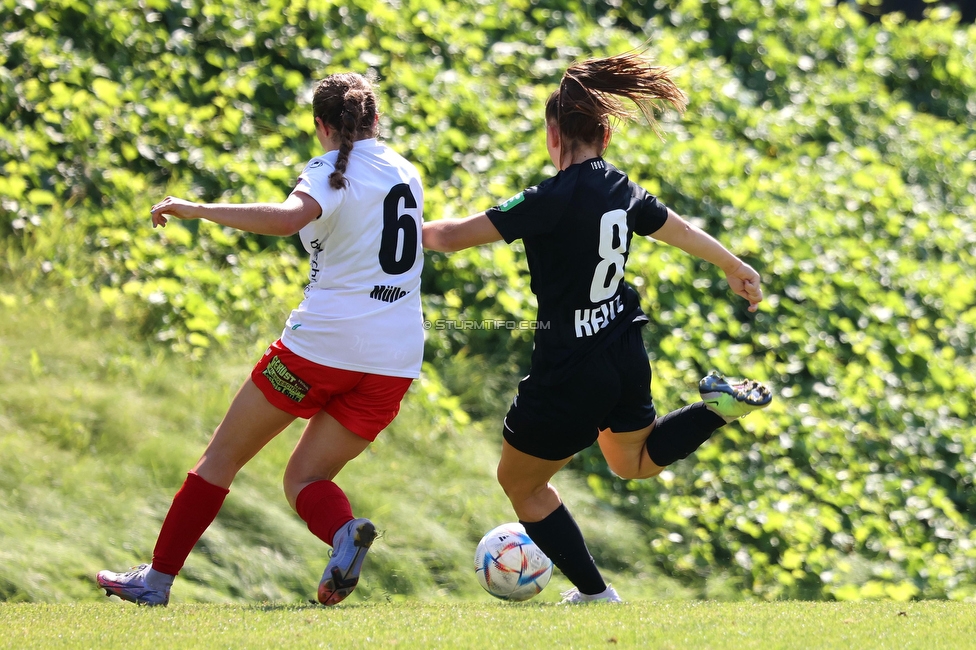 Sturm Damen - SPG FC Lustenau FC Dornbirn Ladies
OEFB Frauen Bundesliga, 1. Runde, SK Sturm Graz Damen - SPG FC Lustenau FC Dornbirn Ladies, Gruabn Graz, 26.08.2023. 

Foto zeigt Julia Keutz (Sturm Damen)
