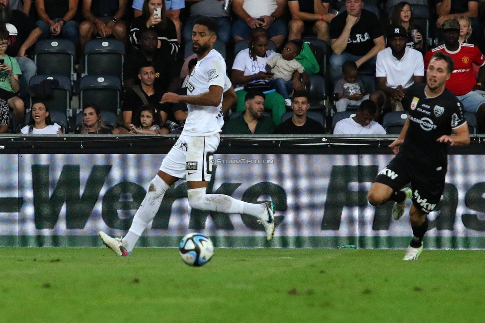 Altach - Sturm Graz
Oesterreichische Fussball Bundesliga, 6. Runde, SCR Altach - SK Sturm Graz, Stadion Schnabelholz Altach, 02.09.2023. 

Foto zeigt Gregory Wuethrich (Sturm)
