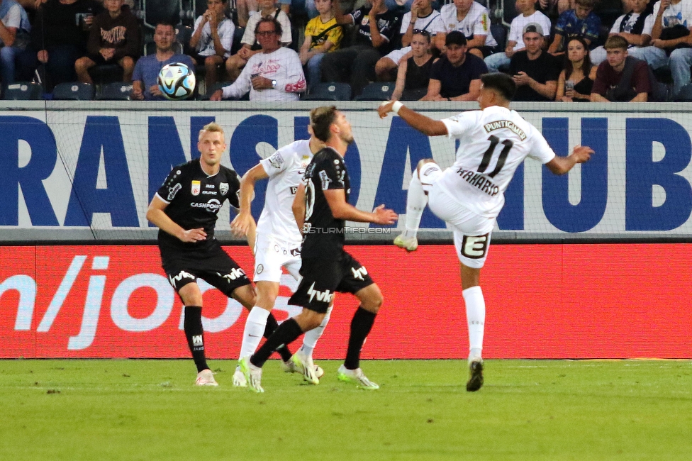 Altach - Sturm Graz
Oesterreichische Fussball Bundesliga, 6. Runde, SCR Altach - SK Sturm Graz, Stadion Schnabelholz Altach, 02.09.2023. 

Foto zeigt Manprit Sarkaria (Sturm)
