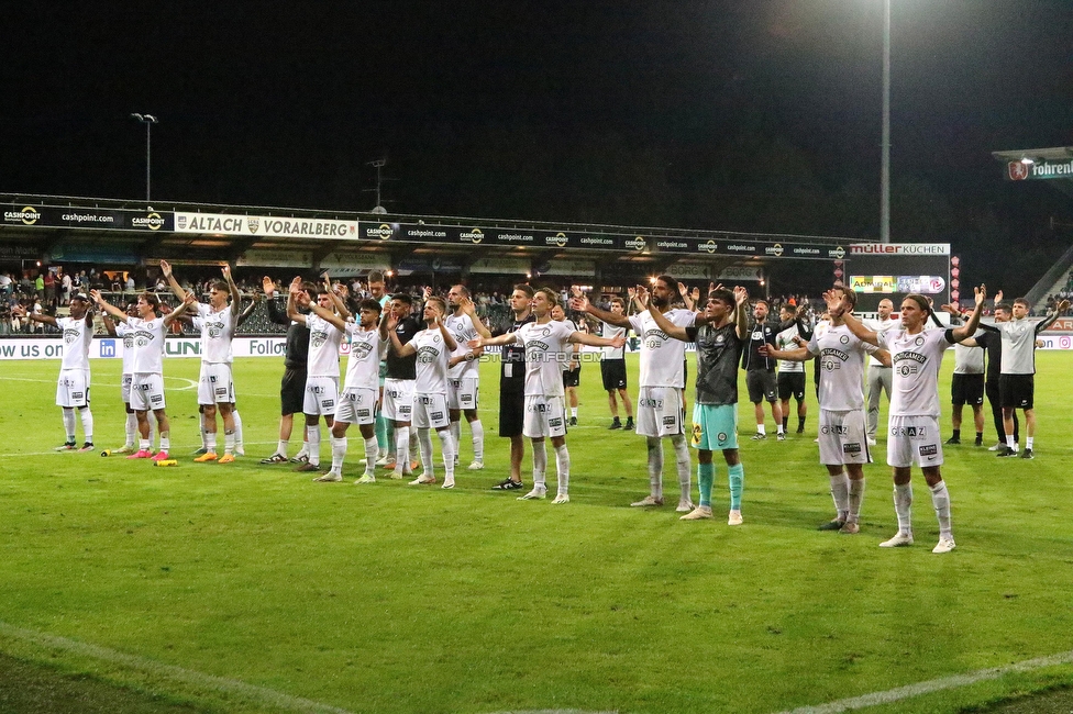 Altach - Sturm Graz
Oesterreichische Fussball Bundesliga, 6. Runde, SCR Altach - SK Sturm Graz, Stadion Schnabelholz Altach, 02.09.2023. 

Foto zeigt die Mannschaft von Sturm
