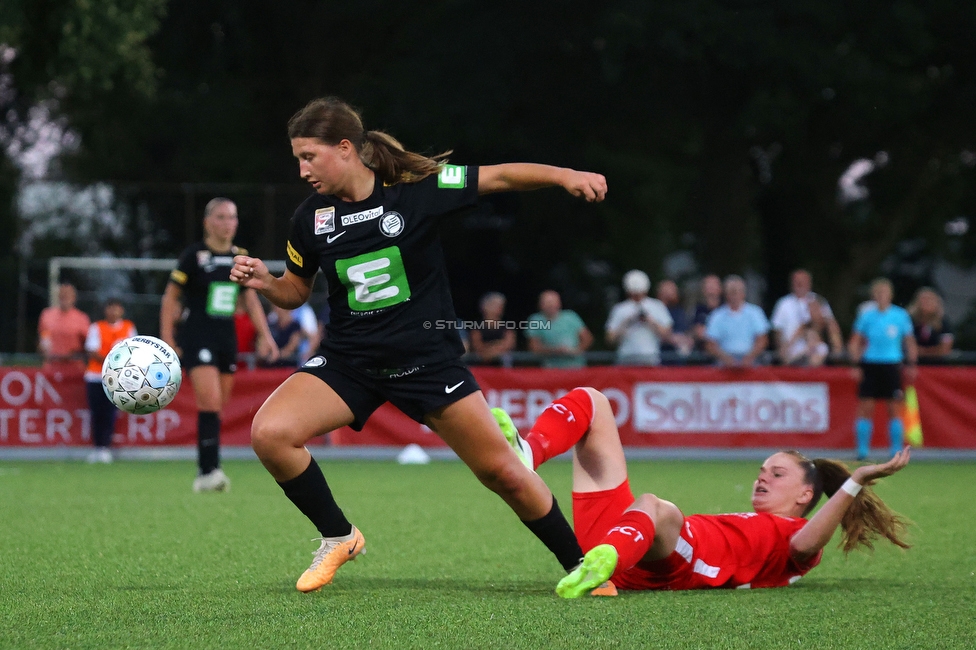 Twente Vrouwen - Sturm Damen
UEFA Champions League Qualifikation, 1. Runde, FC Twente Enschede Vrouwen - SK Sturm Graz Damen, Stadion Schreuserve Enschede, 06.09.2023. 

Foto zeigt Tija Sostaric-Karic (Sturm Damen)
