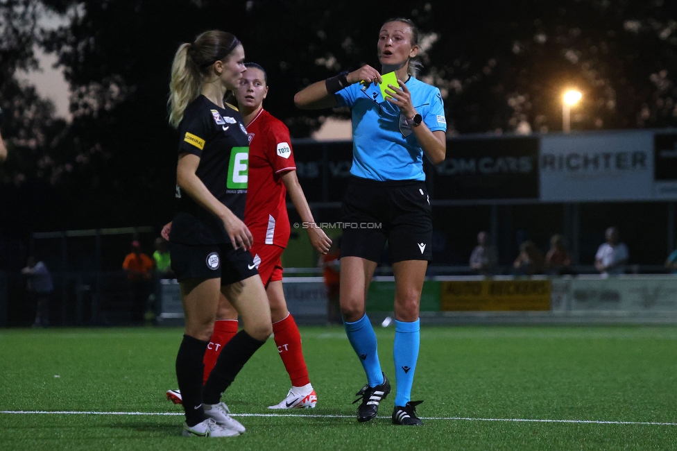 Twente Vrouwen - Sturm Damen
UEFA Champions League Qualifikation, 1. Runde, FC Twente Enschede Vrouwen - SK Sturm Graz Damen, Stadion Schreuserve Enschede, 06.09.2023. 

Foto zeigt Elena Koessler (Sturm Damen)
