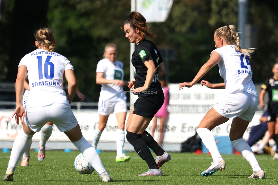 Sturm Damen - UMF Stjarnan
UEFA Champions League Qualifikation, 1. Runde, SK Sturm Graz Damen - UMF Stjarnan, Stadion Schreuserve Enschede, 09.09.2023. 

Foto zeigt Linda Mittermair (Sturm Damen)
