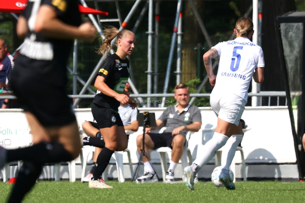 Sturm Damen - UMF Stjarnan
UEFA Champions League Qualifikation, 1. Runde, SK Sturm Graz Damen - UMF Stjarnan, Stadion Schreuserve Enschede, 09.09.2023. 

Foto zeigt Anna Wirnsberger (Sturm Damen)
