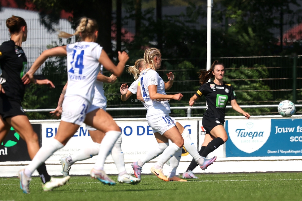 Sturm Damen - UMF Stjarnan
UEFA Champions League Qualifikation, 1. Runde, SK Sturm Graz Damen - UMF Stjarnan, Stadion Schreuserve Enschede, 09.09.2023. 

Foto zeigt Linda Mittermair (Sturm Damen)
